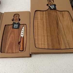 Elegant Wooden Cheese Board Set with Knife
